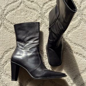 Nine West Leather Heeled Boots - Great Condition